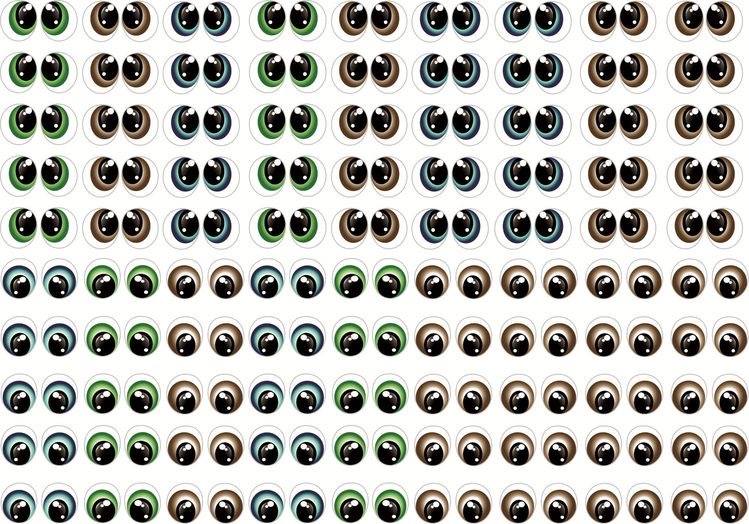 Ojos autoadhesivos de resina 3D