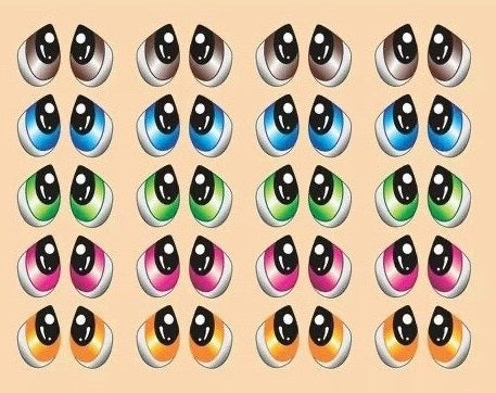 Ojos autoadhesivos de resina 3D